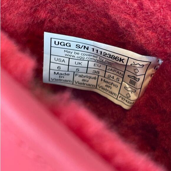 Ugg Classic Samba Red Mini Clear Waterproof Boots Women’s Size 6 (S/N 1112386K) - Picture 10 of 10